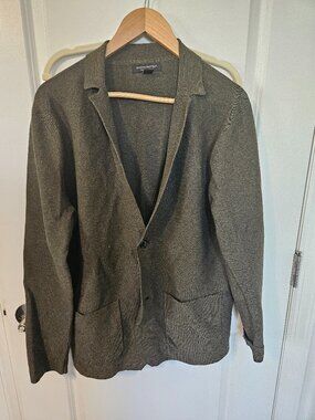 Banana Republic Olive Knit Blazer Cardigan M Supima Cotton Lightweight